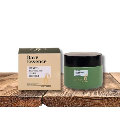 Bare Essence Moisturiser with Rice Water Hyaluronic Acid and Ceramides, Non Greasy Hydrating Face Cream for Clear Smooth Protected Skin, Suitable for All Skin Types, 50 ml (1.69 fl oz) 4