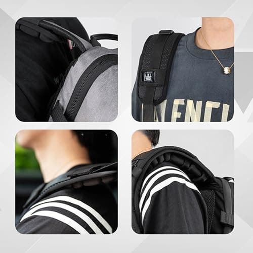 LITEWEIGH AIRBAG Shoulder Strap Pad | Ergonomic, Air Suspension Technology | Reduce Shoulder Strain by 30% | Adjustable Anti-Skid Design | Perfect for Backpacks, Cameras & More |25cm| Pack Of 1(Black) 5
