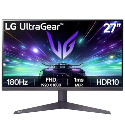 LG 27GS50F 68.6cm (27 Inch) Ultragear FHD (1920x1080) Gaming Monitor, 180Hz, 1ms MBR, AMD FreeSync™, Anti-Glare, DP, HDMI X 2, HDR10, FPS Counter, 3-Side Virtually Borderless, Tilt Adjustment (Black)