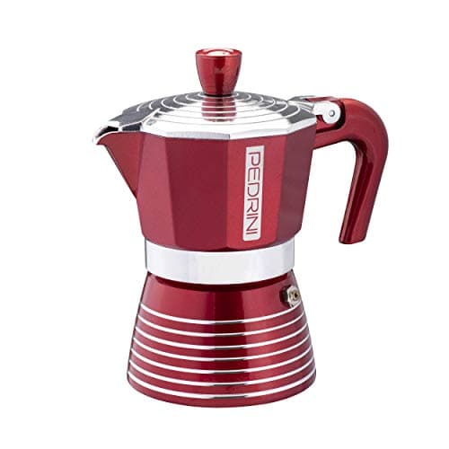 PEDRINI- Italy, Infinity Moka Pot 2 Cup Coffee Maker/Mocha Pot/Coffee Filter, Aluminium, Italian Made .(Passion Red, 2 Cup) 4