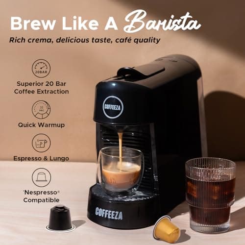 COFFEEZA Finero Next Pod Coffee Machine & Capsule Storage Drawer Combo | Perfect Espresso & Cappuccino Maker with 50-Pod Capacity Storage | Compatible with Nespresso Pods| 1-Year Warranty 2