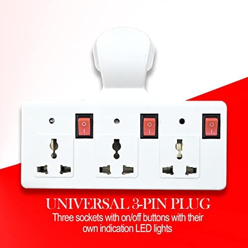 Digiway Multi Plug Point 3+3 Universal Socket Adaptor with Led Indicator & Individual Switches (Cordless) 5