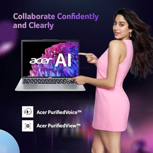 acer Swift Go 14, AI PC, Intel Core Ultra 5 125H, Office 2024 + M365 Basic, 16GB LPDDR5X/512GB SSD, 14-inch OLED WQXGA /1440p Camera, Win 11 Home, Pure Silver, 1.3 Kg, SFG14-73, Premium Laptop 5