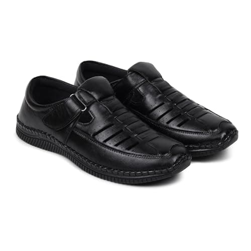 Zixer E7011 Ethnic Wear Wedding Party Half Shoes for Men Mojri Casual Formal Back Open Shoe Casuals for Men Black