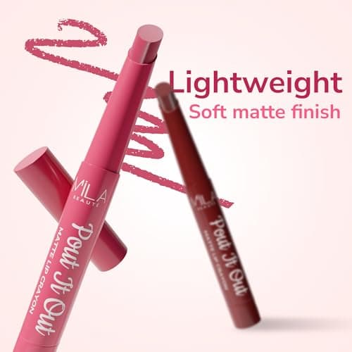 Mila Beauté Pout It Out Matte Lip Crayon | Highly Pigmented & Enriched With Jojoba Oil | Soft Matte Finish | Creamy & Light Weight Texture | Smooth Glide Application | Shade - (Mulan 1.25g) 3