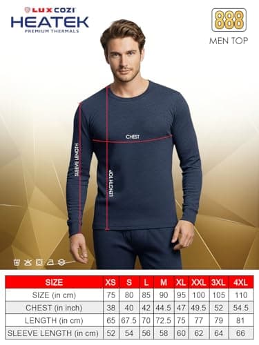 Lux Cozi HEATEK Men's Round Neck Blue Thermal Top_HEATEK_888_FSO_BLU_100_1PC 2