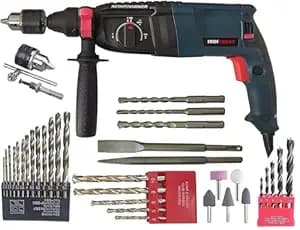 Inditrust 1250W 26mm Electric Rotary Hammer Drill Machine (Blue) | 100% Copper Motor | SDS Drill with Bits & Accessories | Heavy Duty Hammer Drill for Concrete, Wood & Metal | 6 Months Warranty