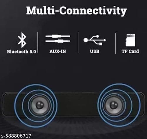 5.1 Wireless M423sp Bluetooth Soundbar for TV, 10W Stereo Sound, 2400mAh Battery, Compact Wireless Home Speaker 4
