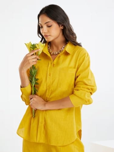 Amazon Brand - Anarva Women's Pure Cotton Co-ord Set | Soft & Breathable (Dusty-Lemon-Set-re-XL) 5