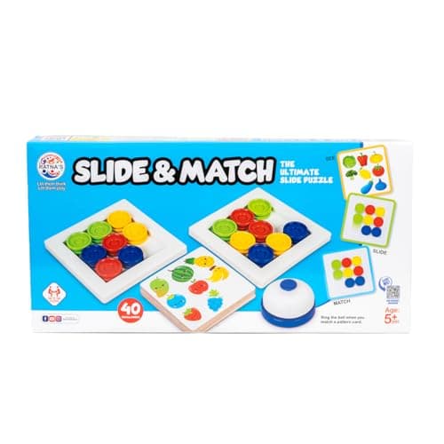 Ratna's Slide & Match, Color & Pattern Matching Learning Toys for Kids 5+ Years, Kids Montessori Slide Puzzle Educational Activity Toy 5