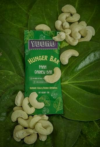 Yooku Hunger Bar – Paan Cashew Protein & Energy Bar | Indian Fusion Snack | No Added Refined Sugar | Zero Preservatives | Pack of 10 (35g Each) 2