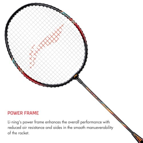 Li-Ning XP-60-IV Aluminum Strung Badminton Racket (2 x Rackets + 2 x Full Covers, Black/Pink) 2