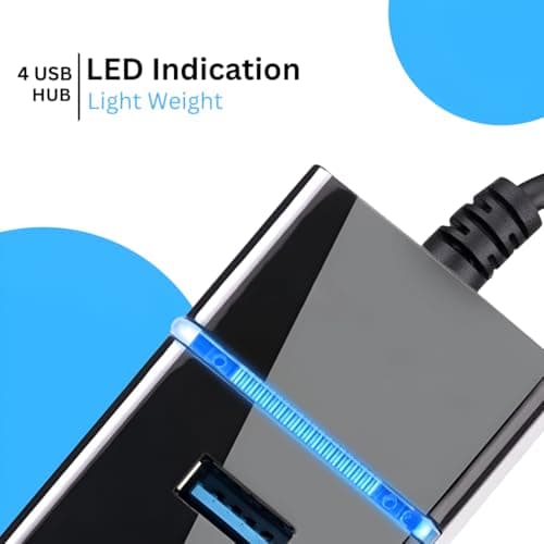 Upix 4 Port USB 3.0 Hub with Hi Speed Data Transfer, LED Indication, 21 cm Cable, Multi Device Connection, Plug & Play Usage, up to 5 Gbps High Speed Data Transfer for Laptop/PC 2