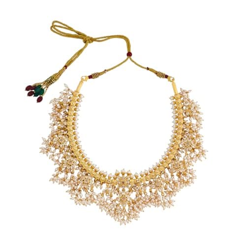 KUSHAL'S Fashion Jewellery white gold polished 92.5 Silver temple necklace, Best for festive & Special Occasion - 452651 3