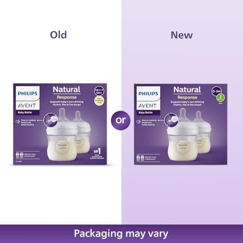 Philips Avent Natural Baby Feeding Bottle | No.1 Brand Recommended by Moms Worldwide | Ideal for 0 Months+| Natural Response Technology Mimics Breastfeeding| Pack of 2 | SCY900/02 2