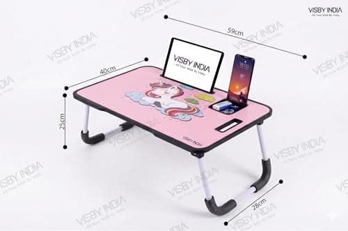 Smart Latest Multipurpose Foldable Laptop Table with Cup Holder, Study Table, Bed Table, Foldable and Portable/Ergonomic & Rounded Edges/Lifetime Non-Slip Legs (Unicorn New) 3