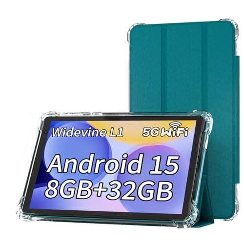 BYANDBY Android 15.0 7" Tablet Tablet, 8GB + 32GB ROM (1TB Expansion), Quad-Core, WiFi, GMS, Dual Camera, Educational, Gaming (Green)