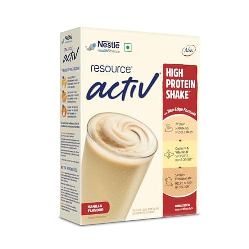 RESOURCE Nestlé Active, High Protein Shake with New Edge Formula, Vanilla Flavour, Strengthens Muscles, Bones, Immune System, Improves Skin 400g Bag-in-box pack. 3