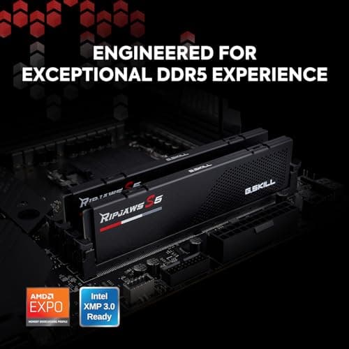 G.SKILL RipJaws S5 Series (Intel XMP) 64GB (2 x 32GB) DDR5 6000 Mhz CL36-36-36-96 1.35V Desktop Memory RAM - F5-6000J3636F32GX2-RS5K 2