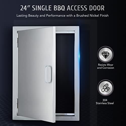 CO-Z Outdoor Kitchen Doors, Weatherproof 304 Stainless Steel Built in Single Access Doors for Outside Kitchen Commercial Grilling Grill BBQ Island Barbeque Station Storage Cabinet (17" x 24") 3