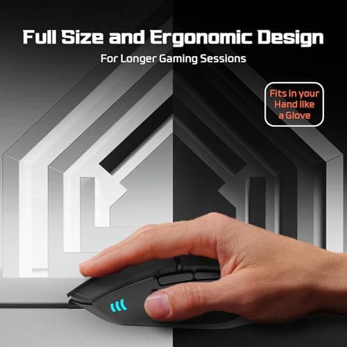 EvoFox Phantom 2 Programmable Gaming Mouse, 8 Programmable Buttons | High Performance 1000Hz Polling Rate | Ultra-Responsive 7000 FPS | 12800 DPI | RGB Lights with Music sync Mode, Windows Software 5