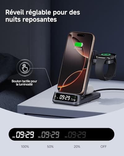 SwanScout Wireless Charger for iPhone 17, SwanScout 708A, 3 in 1 Charging Station for iPhone Air/16/15/14/13/12, Foldable Charging Stand for Apple Watch Ultra/11/10/9/8/7/6, for AirPods (No Adapter) 4