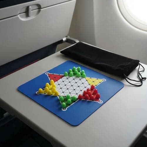 OJIVA® Chinese Checkers Set Multiplayer Chinese Checkers Game Set Educational Easy to Learn for Family, Travel, Board with Pieces 5