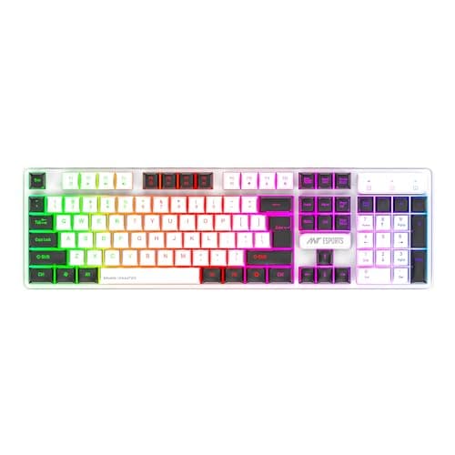 Ant Esports MK1700 RGB Wired Gaming Keyboard, Full Size 104 Keys with LED Backlit, Silent Membrane, 12 Multimedia Keys, USB Plug & Play for PC & Laptop (Mercury)