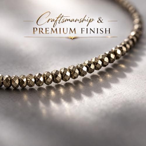 SD Decor Natural Pyrite Anklet for Women 9 Inch | Raw Pyrite Crystal Beaded Anklet with Adjustable Chain | Certified Healing Stone Jewelry for Protection, Prosperity & Energy 2