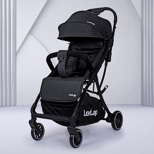 LuvLap Regency Baby Stroller, Pram for 0 to 3 Years with 5 Point Safety Harness, Large Storage Basket, Heavy Duty Wheels, Easy Fold, Extendable Canopy, Multilevel Recline & Adjustable footrest