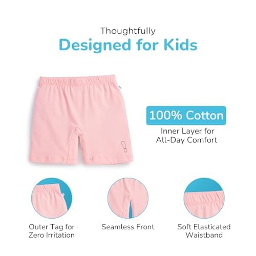 YouGotPlanB Cotton Inner Shorts for Girls | No-Mark Elastic Waistband | Supersoft & Stretchy | Antibacterial & Antimicrobial Black, Grey 2