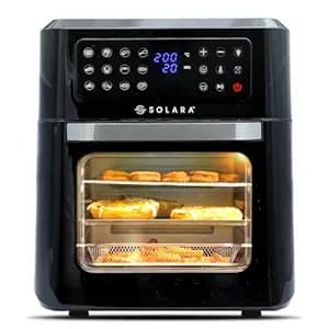 SOLARA 12L Air Fryer Oven for Home Kitchen, 1800W OTG Air Fryer Oven 12 Litre with 12 Presets, 9 Accessories, Grill, Roast, Bake, Reheat, AirFryer OTG, XX-Large, Recipe E-book, 1 Year Warranty, Black
