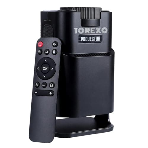 TOREXO HY320MINI Smart Mini Projector with Android 14, Native 720P HD, 4K & 1080P Supported, WiFi & Bluetooth, Auto Keystone, Portable LED Projector for Home Theater, Movies, Gaming & Outdoor Use