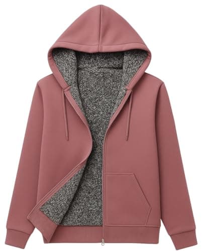 ADBUCKS Winter Wear Jacket Inside Standard Length Full Black & White Fur & Made by Rich Cotton Fabric with Hoodies for Womens (M, Onion Pink)