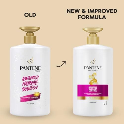 Pantene Hair Fall Control Shampoo for Weak, Dry and Frizzy Hair, With Pro V + Vitamin B, 1 Ltr 2