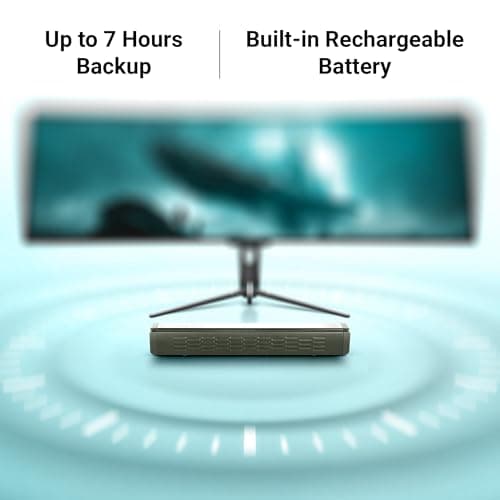 ZEBRONICS 42 Watts Bluetooth Soundbar, 7 Hours Playback, Powerful Dual Drivers, LED Indicator, Built-in Rechargeable Battery, Type C Charging, BTv5.0, mSD, AUX (Juke BAR 1610, Glossy Black) 3