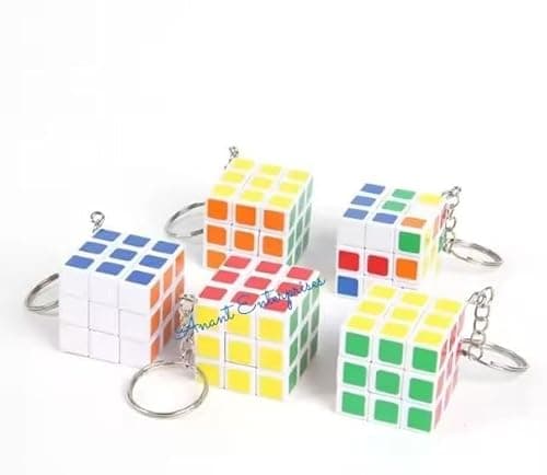 ANANT ENTERPRISES 3 Pcs Mini 3x3 Magic Speed Puzzle Cube Keychain – Keyring Key Chain Toy for Kids & Adults – Return Gifts Bulk, Pinata Filler, Birthday Party Favors, Goody Bag Stuffers (Pack Of 3) 2