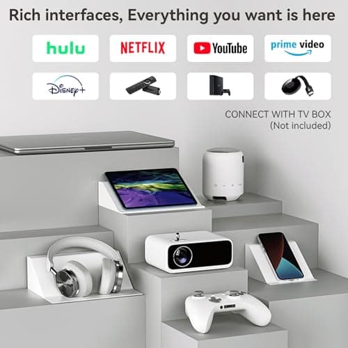 WANBO Mini Pro (Android 9.0) | Portable LED Projector | Native 720p Full HD 1080P Support | LTPS LCD | 8000 Lumens | 176" Large Screen | Home Outdoor | WiFi & BT | Netflix, Prime & More 5