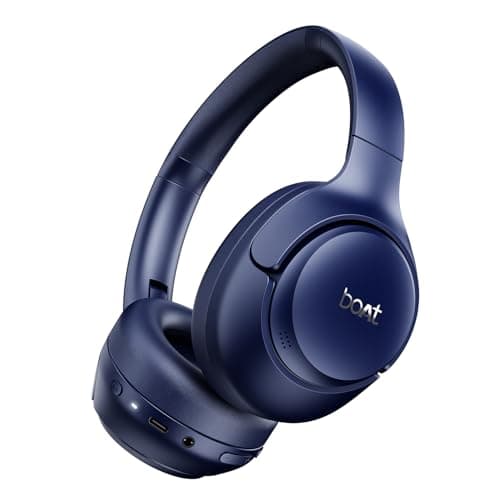 Boat Rockerz 551 ANC Pro,42Db Hybrid Adaptive,App Support,72Hrs Battery,40Mm Titanium Drivers,Enx Tech,Foldable Cups Bluetooth Over Ear Headphone,Wireless Headphone with Mic (Bold Blue)