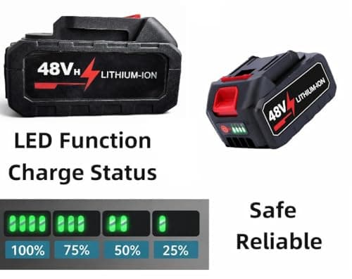 Rexmon 48Vf Lithium-Ion Digital Battery | Max Power Link System | Rechargeable Battery Pack for Cordless Power Tools – 12000mAh Li-ion | Power Share Compatible (Digital Indicator Battary) 2