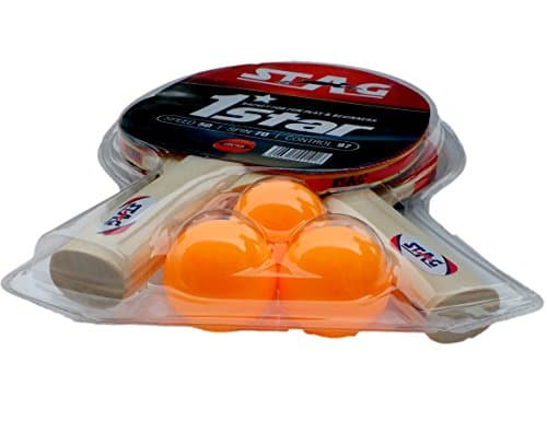 Stag 1 Star Table Tennis Play Set (2 Bats and 3 Balls) Height 25 Centimeters Beam Width 15cm 2