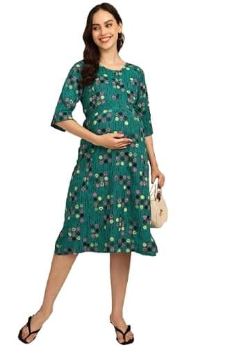 SWAGG INDIA Women Maternity wear (Standard, Blue, M)
