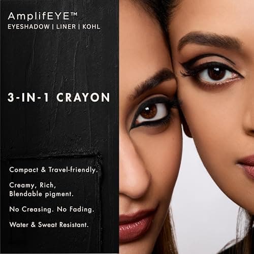 HYUE AmplifEYE™ 3-in-1 EYE Crayon | Eyeshadow - Liner - Kohl | Blackout | Creamy Multi-Use Stick with in-built Sharpener and Smudger | High-Pigment Formula with Vitamin E & Jojoba Oil 5