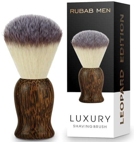 RUBAB MEN Premium Soft Shaving Brush for Men |Leopard Edition| Experience Luxury Shaving with Cruelty-Free Bristles & Classic Wooden Handle | Designed & Crafted in India