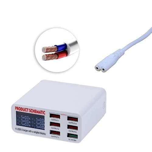 CARE CASE 40W Multi-Port Smart Charger with QC 3.0, 6 USB Ports