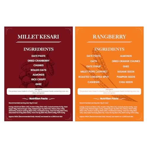 NutriCastle Signature Collection Gourmet Superfood Bites | Assorted Bites of Dates, Millets, Cranberries & Chickpeas | No Added Sugar | Healthy Snack Gift Pack for All Ages | 44g (3 x 12g, 1 x 8g) 2