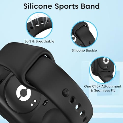 Sounce Soft Silicone Classic Strap Bands for Redmi Watch 3 Active Smart Watch Only, Comfort and Flexible Straps for Men Women and Boys & Girl 2