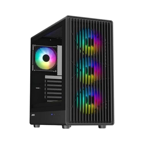 Ant Esports Zen Air 360 Mid-Tower Computer Case/Gaming Cabinet - Black | Support ATX, Micro-ATX, Mini-ITX | Pre-Installed 4 ARGB Fans