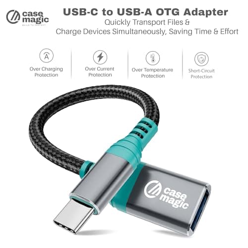 case-magic USB A 3.0 Female to USB C OTG Adapter Converter Cable | 15W Fast Charging, 5Gbps Data Speed, Nylon Braided, Aluminum Shell for Smartphones, Laptops, Tablets, MacBook & All Type C Devices 2