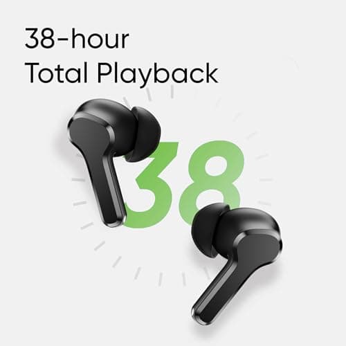 realme Buds T110 Bluetooth Truly Wireless in Ear Earbuds with mic, AI ENC for Calls, Google Fast Pair, 38 Hours Total Playback with Fast Charging and Low Latency Gaming Mode (Punk Black) 4